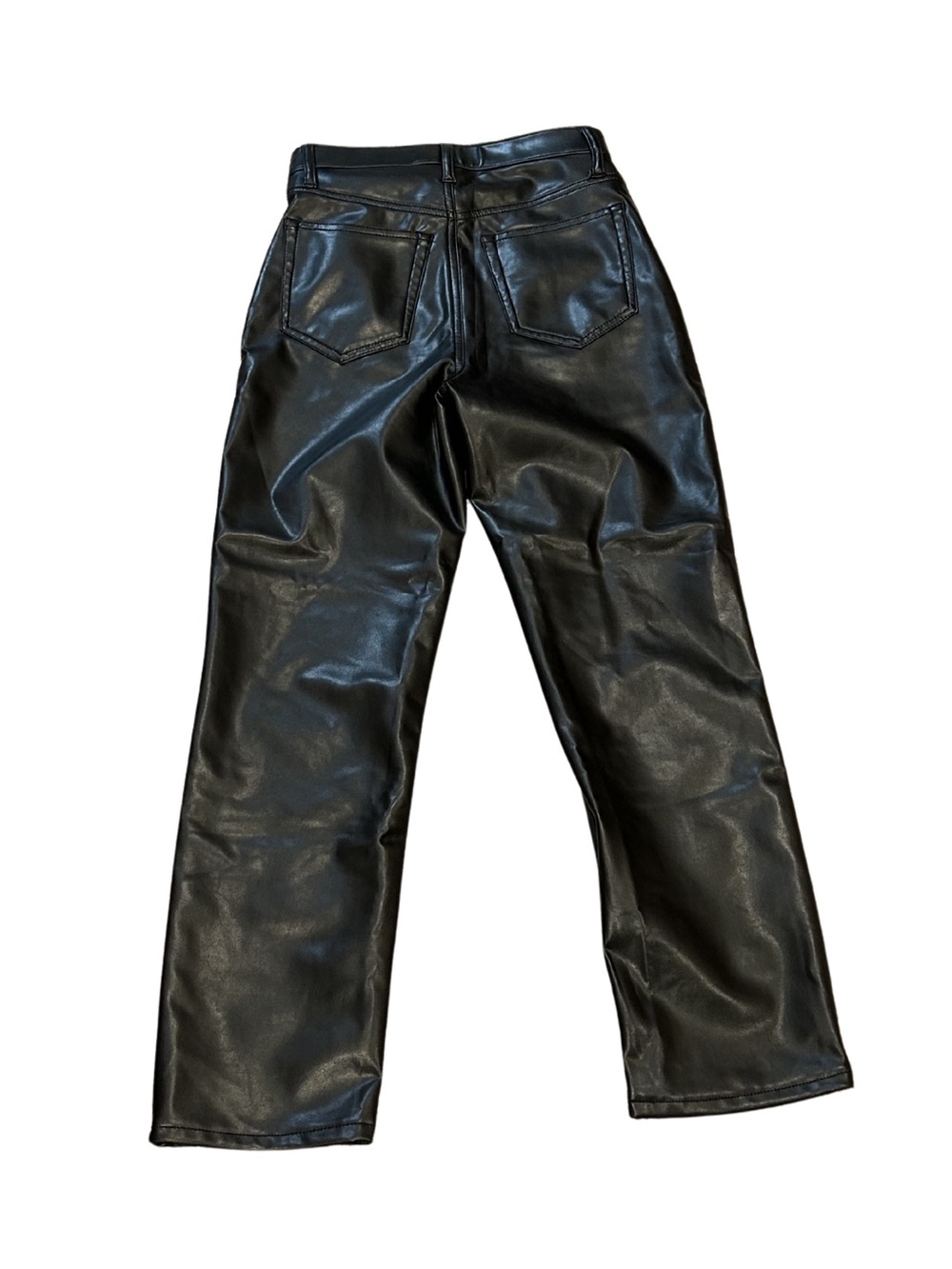 Abercrombie Ultra High Rise Ankle Straight Vegan Leather Black Pants | NWOT | 25 - Picture 4 of 6